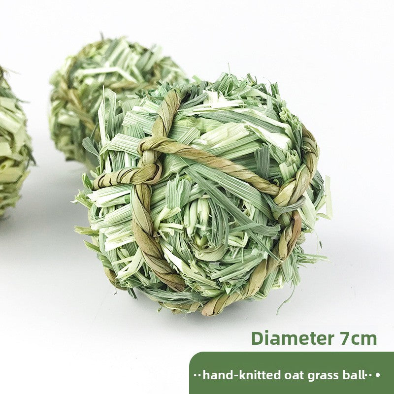 Handmade Natural Grass Chew Balls for Small Pets