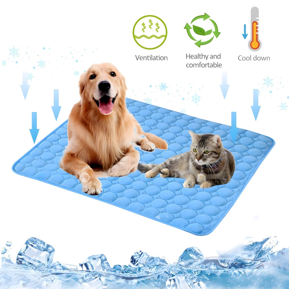 Pet Ice Silk Cooling Mat - Scratch-Resistant Summer Pad