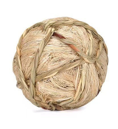Hand-Woven Timothy Grass Chew Ball for Small Pets