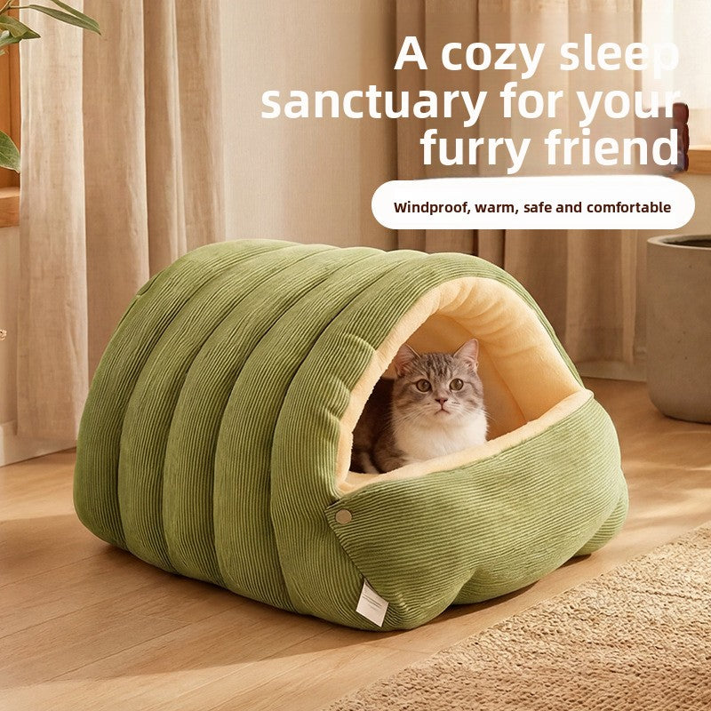 Washable Enclosed Cat Bed - All-Season Comfort