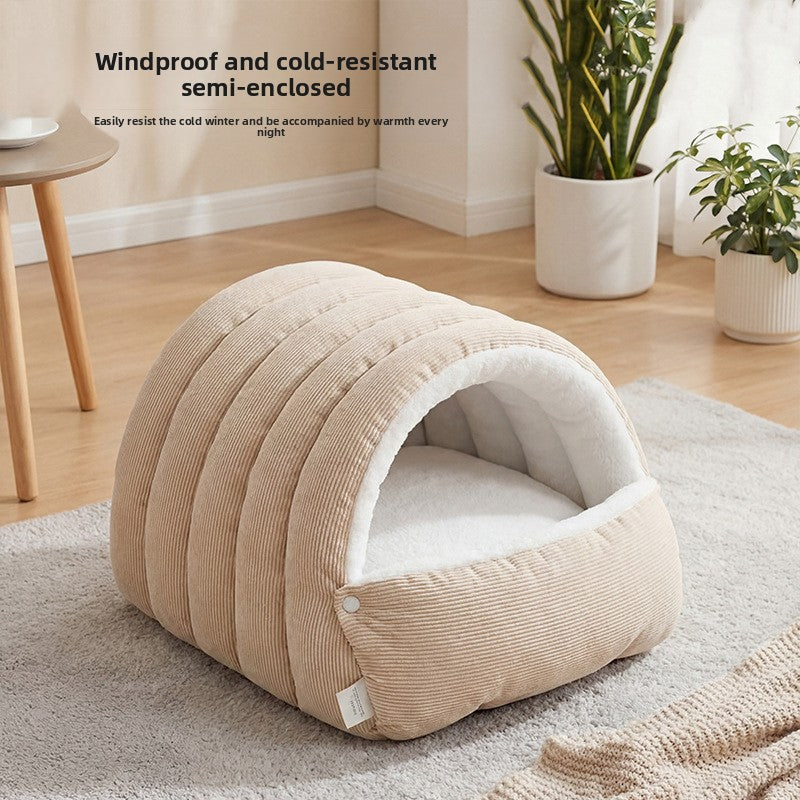 Washable Enclosed Cat Bed - All-Season Comfort