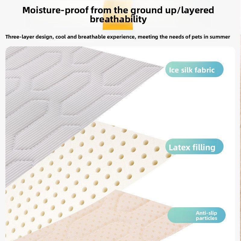 Pet Ice Silk Cooling Mat - Scratch-Resistant Summer Pad