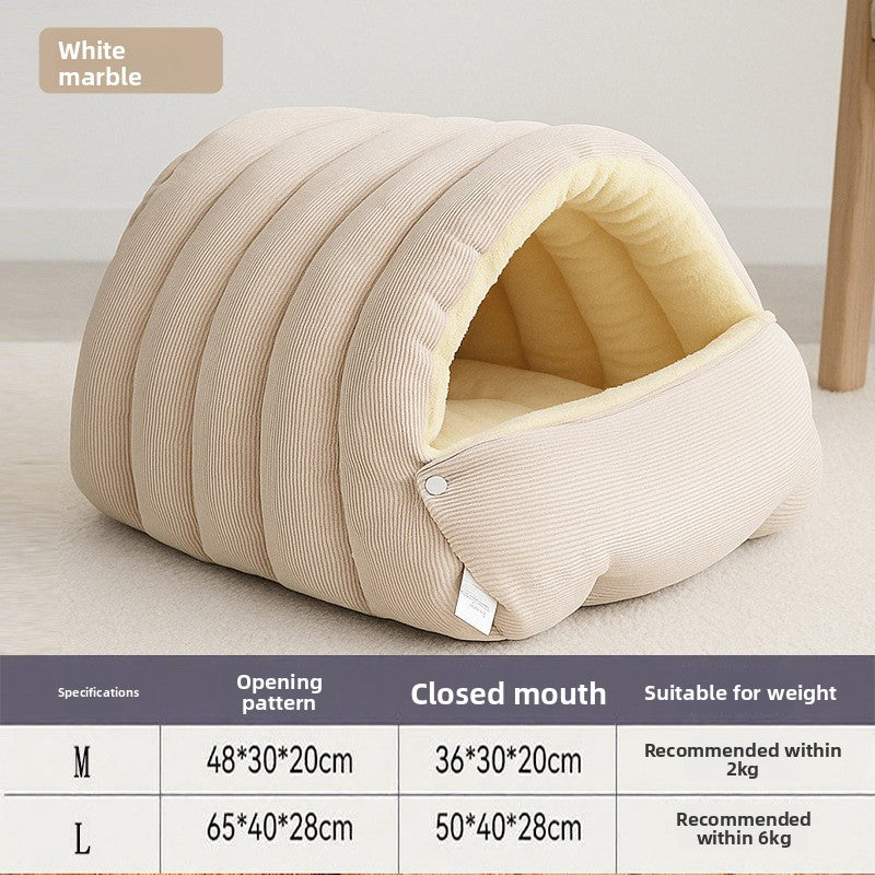 Washable Enclosed Cat Bed - All-Season Comfort