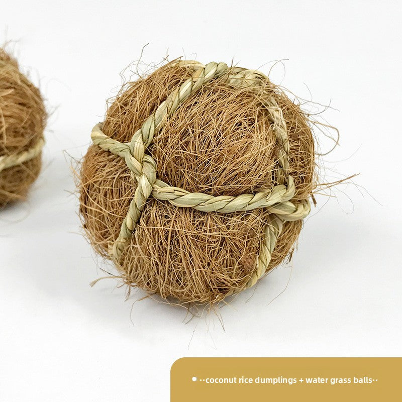 Handmade Natural Grass Chew Balls for Small Pets