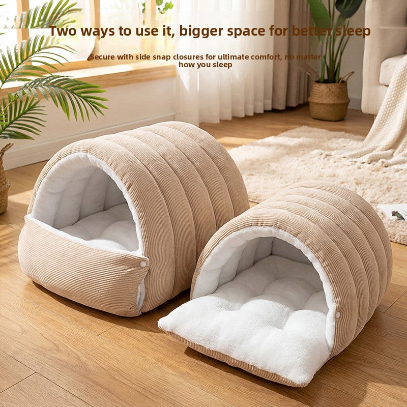 Washable Enclosed Cat Bed - All-Season Comfort