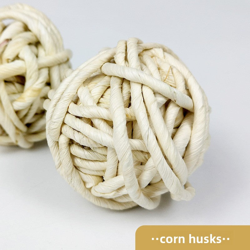 Handmade Natural Grass Chew Balls for Small Pets