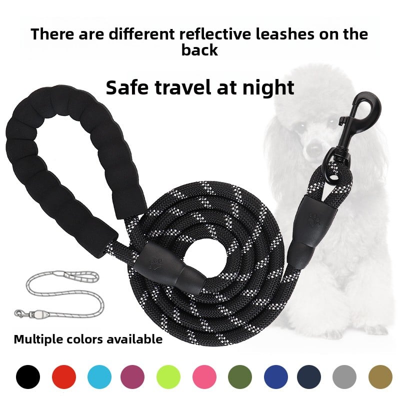 Reflective Nylon Dog Leash - Night-Safe & Comfortable