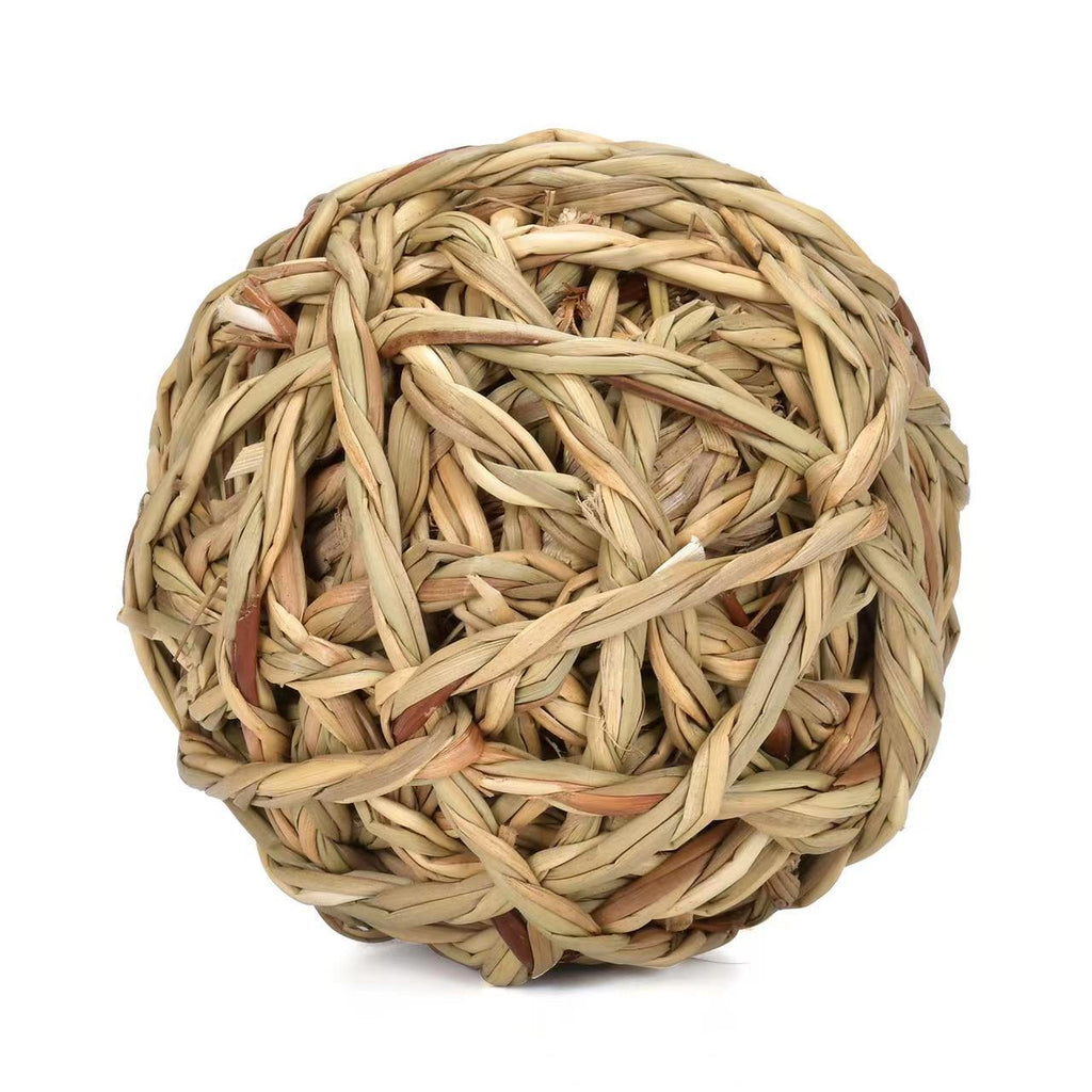 Hand-Woven Timothy Grass Chew Ball for Small Pets