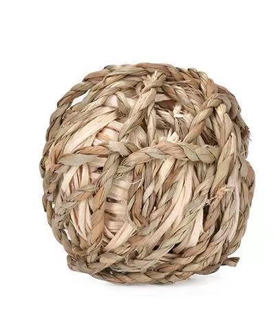 Hand-Woven Timothy Grass Chew Ball for Small Pets
