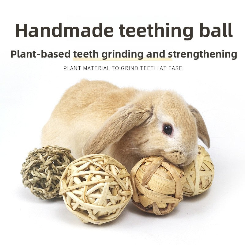 Handmade Natural Grass Chew Balls for Small Pets