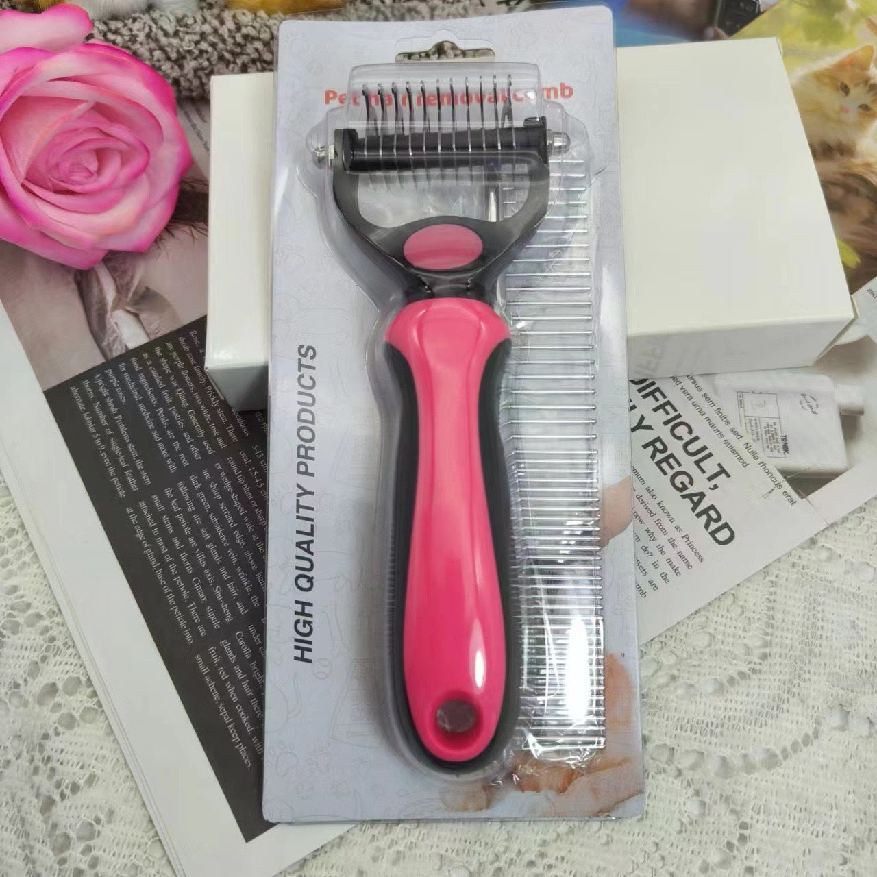 Double-Sided Pet De-Shedding & Massage Comb