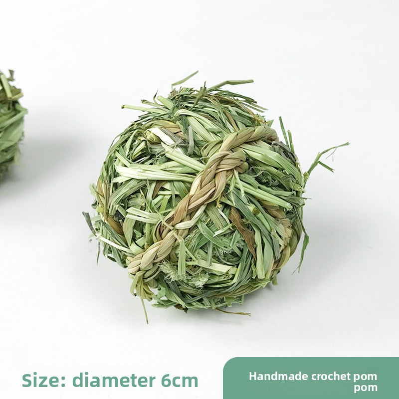Handmade Natural Grass Chew Balls for Small Pets
