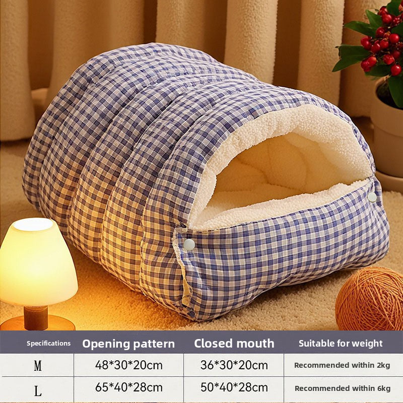 Washable Enclosed Cat Bed - All-Season Comfort