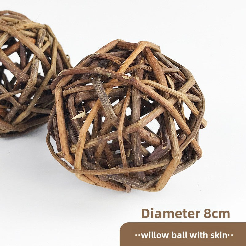 Handmade Natural Grass Chew Balls for Small Pets