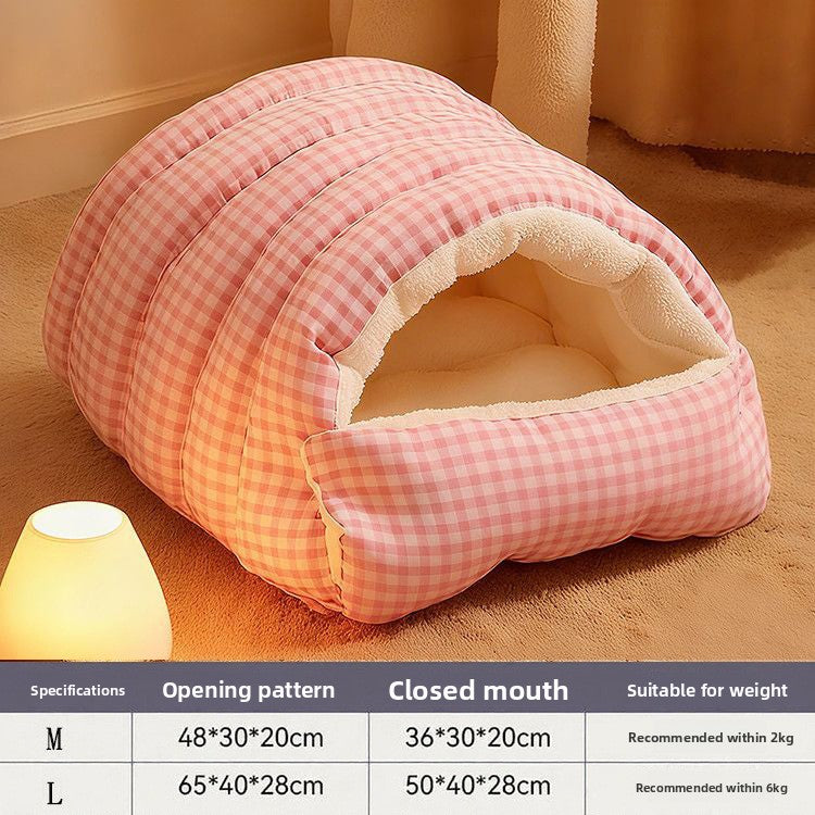 Washable Enclosed Cat Bed - All-Season Comfort
