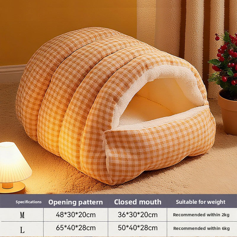 Washable Enclosed Cat Bed - All-Season Comfort