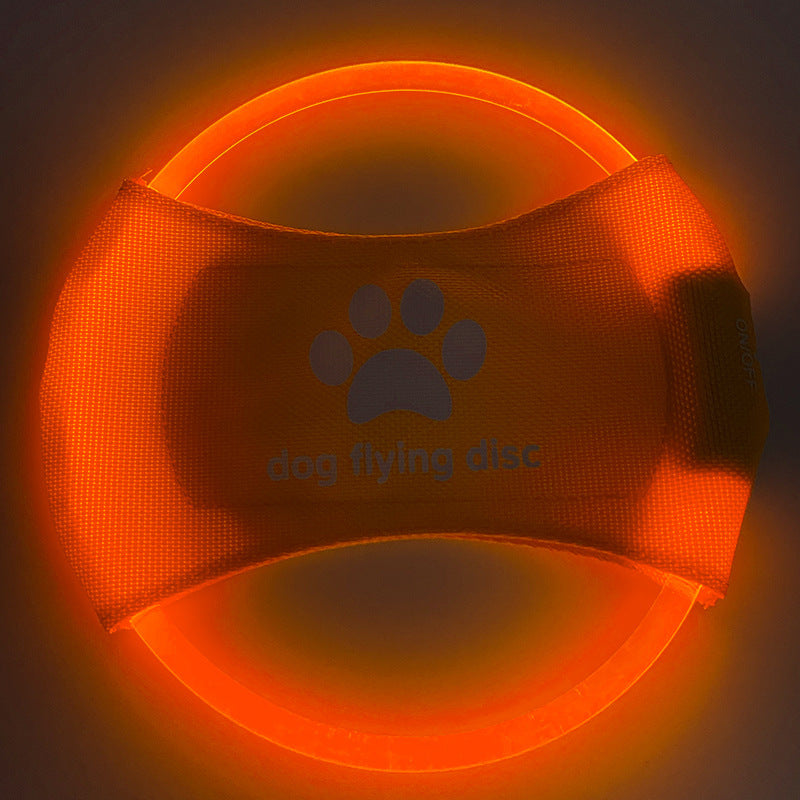 LED Light-Up Dog Frisbee - Rechargeable Glow Toy