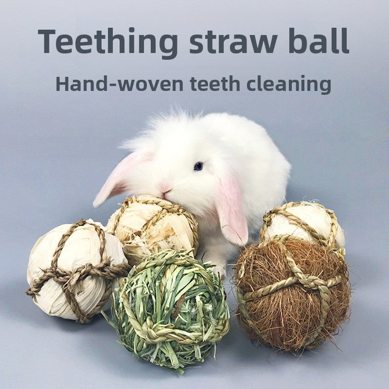 Handmade Natural Grass Chew Balls for Small Pets